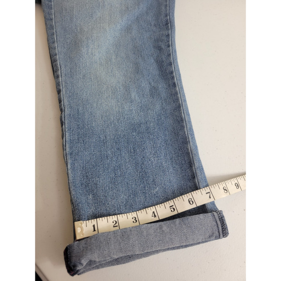 Nine West Jeans Blue Denim Vintage Boho Cuffed High Rise Cropped Women's Size 14 - Picture 6 of 12
